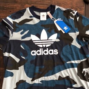 Adidas Camo Tee blue NWT MENS LARGE